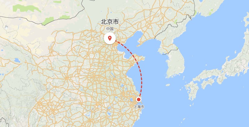 上海 to 北京